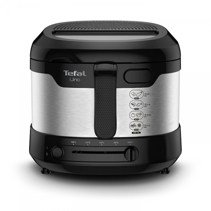 Picture of Tefal Uno FF215D fryer Single Stand-alone Deep fryer Black, Stainless steel