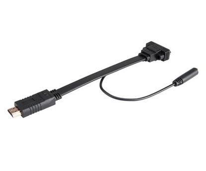 Picture of Kabel Akasa HDMI - D-Sub (VGA) + Jack 3.5mm 0.2m czarny (AK-CBHD18-20BK)