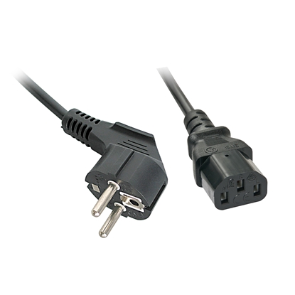 Attēls no Lindy 2m Schuko angled to C13 Mains Cable