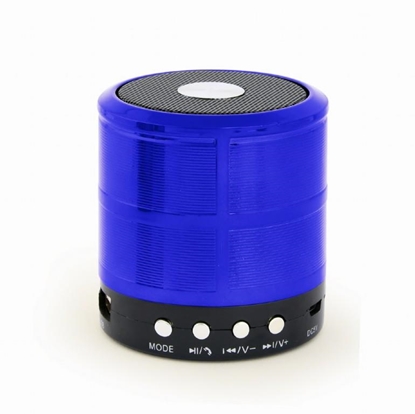 Attēls no Portable Speaker|GEMBIRD|Blue|Portable/Wireless|1xMicro-USB|1xStereo jack 3.5mm|1xMicroSD Card Slot|Bluetooth|SPK-BT-08-B
