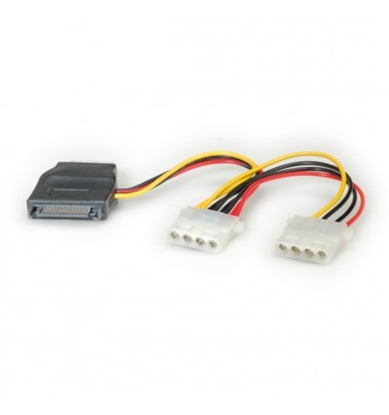 Attēls no ROLINE Internal Y-Power Cable, SATA to 3x 4-pin HDD