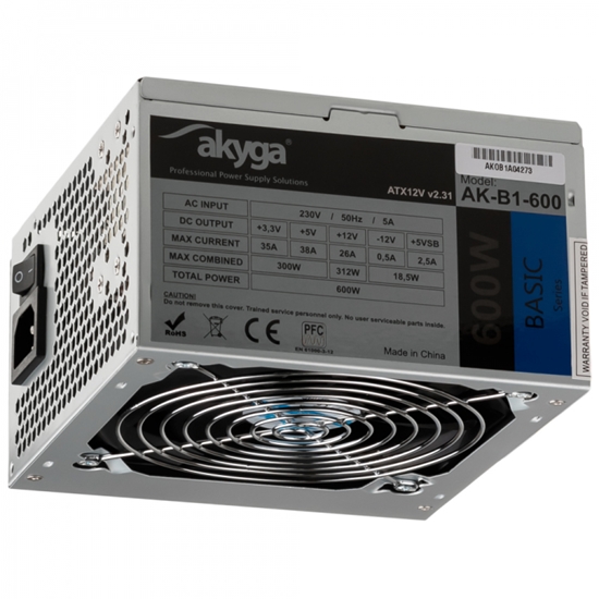 Изображение Akyga AK-B1-600 power supply unit 600 W 20+4 pin ATX ATX Grey
