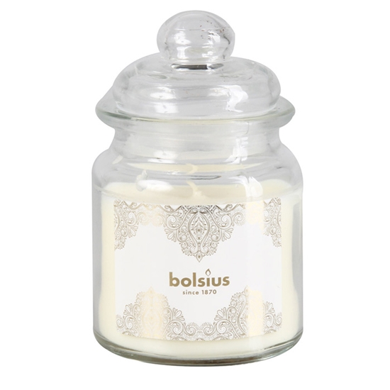 Picture of Svece arom. stikla tr. 129/79mm 32h Golden Lace/Vanilla