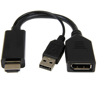 Изображение Cablexpert | Active 4K HDMI to DisplayPort Adapter | A-HDMIM-DPF-01 | Black | DisplayPort Female | HDMI Male (Type A) | 0.1 m
