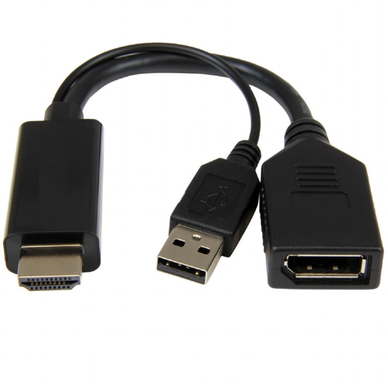 Picture of Cablexpert Active 4K HDMI to DisplayPort Adapter A-HDMIM-DPF-01 Black, HDMI to DisplayPort, 0.1 m