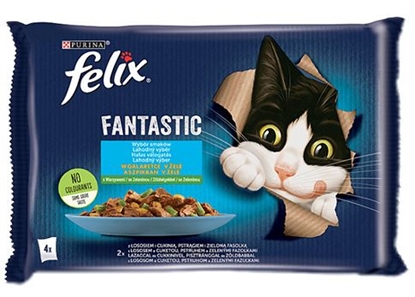 Attēls no Felix Fantastic country flavors in jelly, salmon, trout with vegetables -(4x 85 g)