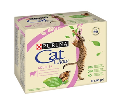 Изображение PURINA Cat Chow Lamb, Green Beans - wet cat food - 10x85 g