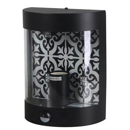 Picture of Āra s.lampa ar sens. LISON E27 IP44 melna