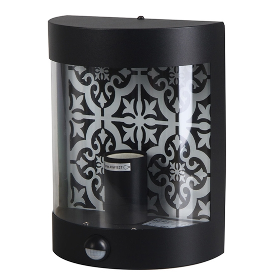 Picture of Āra s.lampa ar sens. LISON E27 IP44 melna