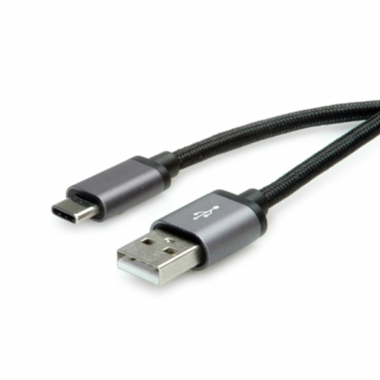 Изображение ROLINE USB 2.0 Cable, C - A, M/M, black, 0.8 m