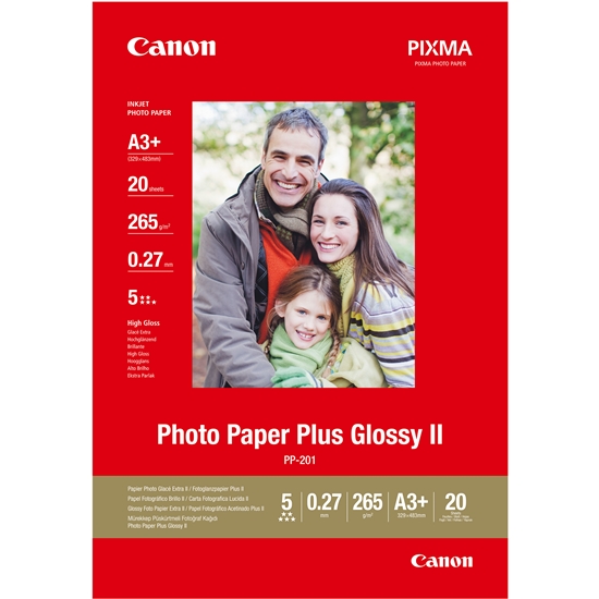 Picture of Canon PP-201 A 3+ 20 Sheet 265 g Photo Paper Plus Glossy II
