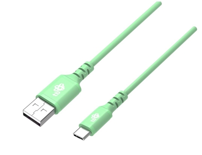 Изображение Kabel USB-USB C 2m silikonowy zielony Quick Charge 