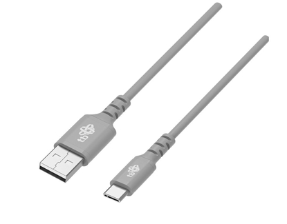 Изображение Kabel USB-USB C 2m silikonowy szary Quick Charge 