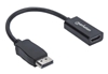 Picture of Manhattan DisplayPort 1.1 to HDMI Adapter Cable, 1080p@60Hz, Male to Female, Black, DP With Latch, Not Bi-Directional, Three Year Warranty, Polybag