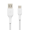 Изображение Belkin USB-C/USB-A Cable 1m braided, white CAB002bt1MWH