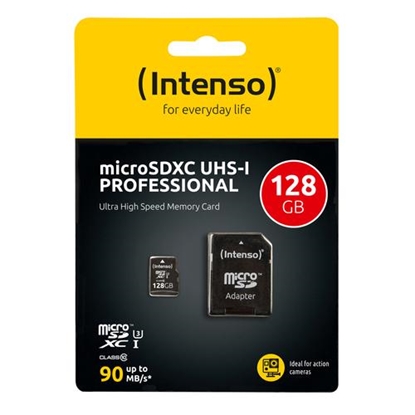 Attēls no Intenso microSDXC          128GB Class 10 UHS-I Professional