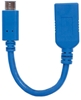 Picture of Manhattan USB-C to USB-A Cable, 15cm, Male to Female, 5 Gbps (USB 3.2 Gen1 aka USB 3.0), 3A (fast charging), Equivalent to USB31CAADP (except colour), SuperSpeed USB, Blue, Lifetime Warranty, Polybag