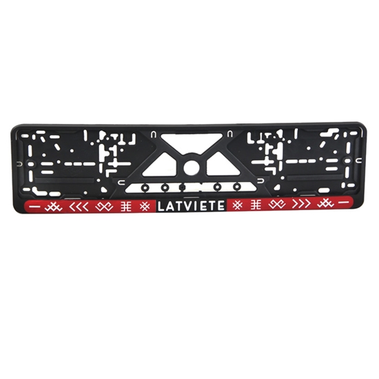 Picture of Auto numura turētājs plastm.melns Latviete ar baltu zīmēm