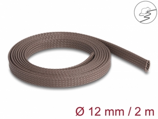 Picture of Delock Braided Sleeve rodent resistant stretchable 2 m x 12 mm brown