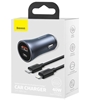 Изображение Lādētājs Baseus Super Fast Car Charger 40W USB+Type C+Type C To Lightning Cable-Black