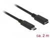 Picture of Delock Extension cable SuperSpeed USB (USB 3.1 Gen 1) USB Type-C™ male > female 3 A 2.0 m black