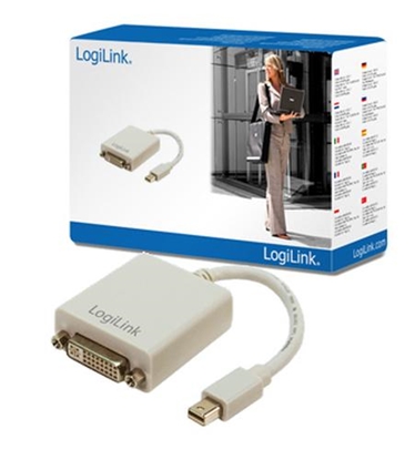 Attēls no Adapter AV LogiLink DisplayPort Mini - DVI-I biały (CV0037)