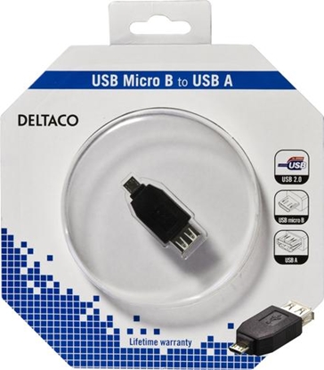 Picture of Adapter USB Deltaco microUSB - USB Czarny  (USB-70-K)