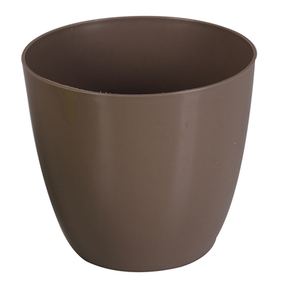 Attēls no Puķu pods Ella plastmasas spīd. 18cm pelēks