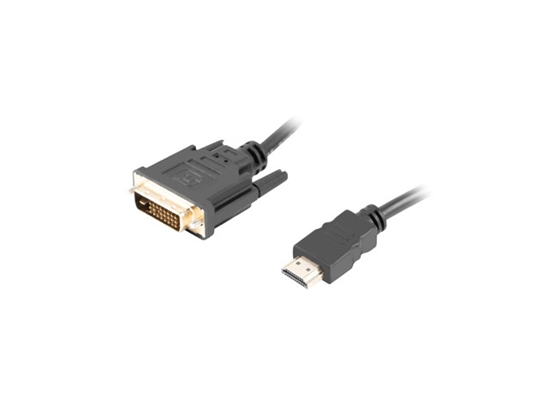 Изображение Lanberg CA-HDDV-20CU-0018-BK video cable adapter 1.8 m HDMI Type A (Standard) DVI-D Black