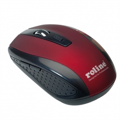 Изображение ROLINE Mouse, optical, cordless, USB, red/black