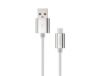 Attēls no Natec Prati, USB Micro to Type A Cable 1m, Nylon, Silver | Natec | Prati | Micro USB | USB Type-A