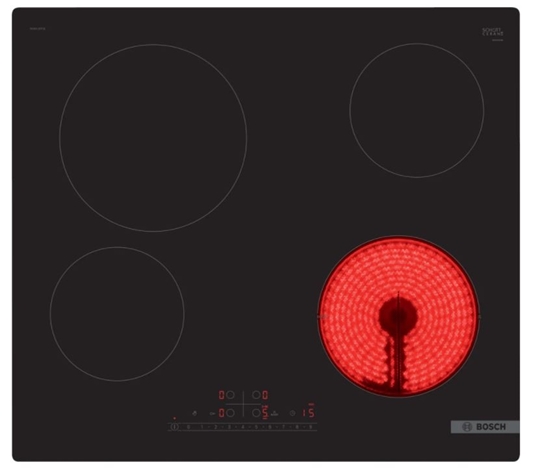 Picture of Bosch Serie 6 PKE611FP2E hob Black Built-in 60 cm Ceramic 4 zone(s)