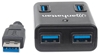 Picture of Manhattan USB-A 4-Port Hub, 4x USB-A Ports, 5 Gbps (USB 3.2 Gen1 aka USB 3.0), Bus Power, Equivalent to Startech ST4300MINU3B, Fast charging x1 Port up to 0.9A or x4 Ports with power jack (not included), SuperSpeed USB, Black, Three Year Warranty, Blister
