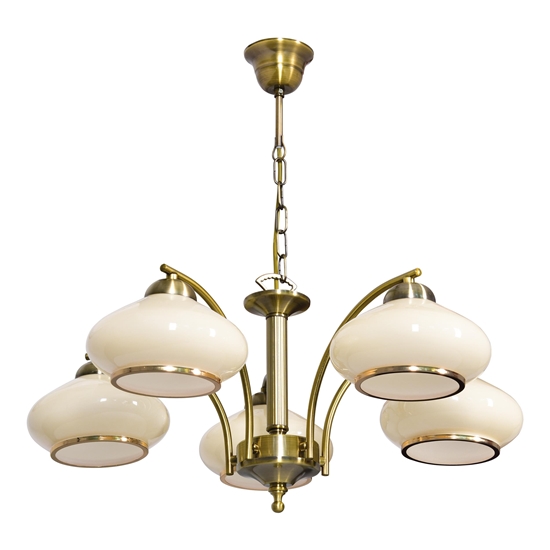 Picture of Activejet Classic ceiling chandelier pendant lamp RITA Patina 5xE27 for living room