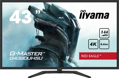 Attēls no iiyama G-MASTER Red Eagle G4380UHSU-B1 - LED monitor - 43" (42.5" viewable) - 3840 x 2160 4K UHD (2160p) @ 144 Hz - VA - 550 cd / m² - 4000:1 - HDR400 - 0.4 ms - 2xHDMI, 2xDisplayPort - speakers - matte black