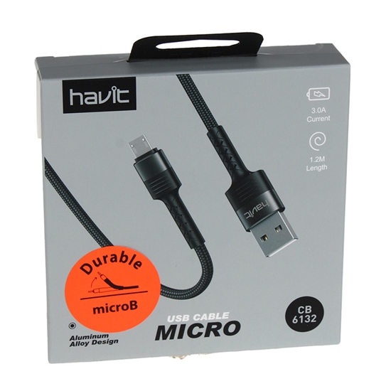 Picture of Kabelis 6132 A-micro B, 1.2m melns