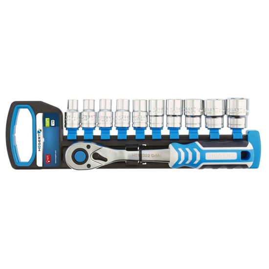 Picture of Uzmaucamo galviņu komplekts 1/2 10gab. ar atslēgu 72zobi, HT