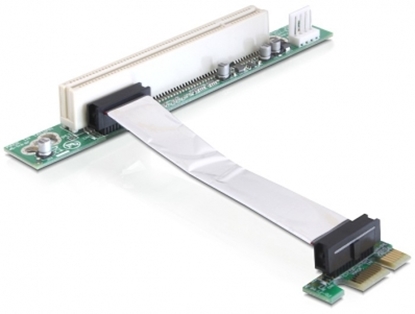 Attēls no Delock Riser card PCI Express x1 > PCI 32Bit 5 V with flexible cable 9 cm left insertion