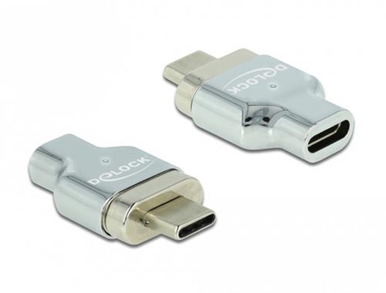 Picture of Delock Thunderbolt™ 3 / USB Type-C™ (DP Alt Mode) 8K 30 Hz Magnetic Adapter male to female