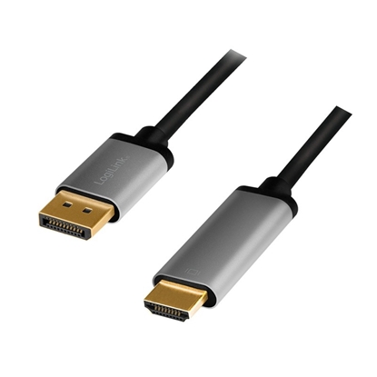 Изображение Kabel DisplayPort 4K/60 Hz,DP do HDMI aluminiowy 2m 
