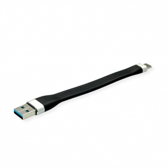 Picture of ROLINE USB 3.2 Gen 1 Silicone Cable, A-C, M/M, black, 11 cm