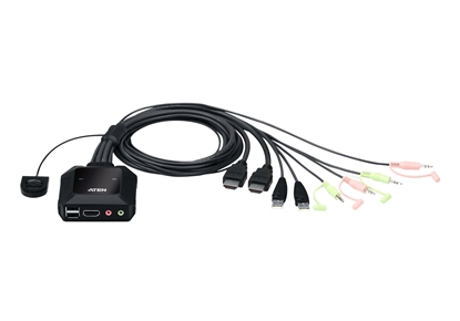 Изображение ATEN 2-Port USB 4K HDMI Cable KVM Switch with Remote Port Selector