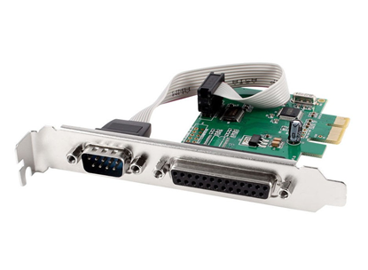 Picture of Gembird PEX-COMLPT-01 COM serial port + LPT port PCI-Express add-on card, with extra low-profile bracket