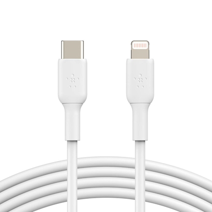 Attēls no Belkin Lightning/USB-C Cable 1m PVC, mfi certified, white