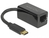 Picture of Delock Adapter SuperSpeed USB (USB 3.1 Gen 1) with USB Type-C™ male > Gigabit LAN 10/100/1000 Mbps compact black