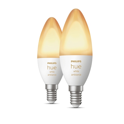 Attēls no Philips Hue LED Lamp E14 2-Pack 5,2W 470lm White Ambiance