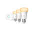 Attēls no Philips Hue White ambience Starter kit: 3 E27 smart bulbs (1100) + dimmer switch