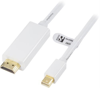 Изображение Kabel Deltaco DisplayPort Mini - HDMI 2m biały (DP-HDMI202)