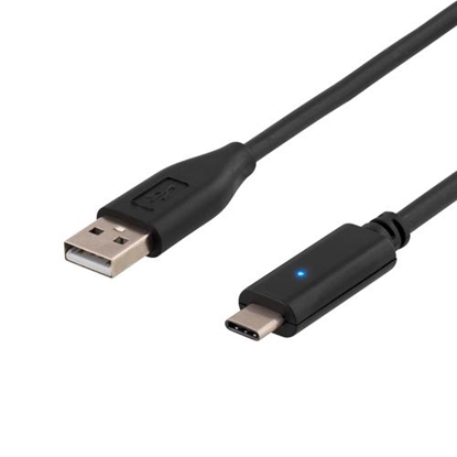 Изображение Kabel USB Deltaco USB-A - USB-C 0.5 m Czarny (USBC-1003)