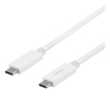 Изображение Kabel USB Deltaco USB-C - USB-C 1 m Biały (USBC-1502M)
